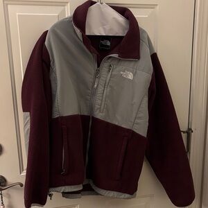The North Face Men's Maroon and Light Gray Jacket